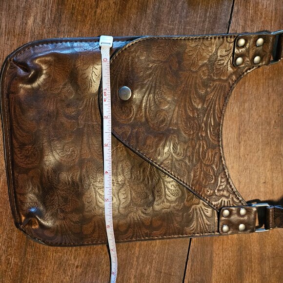 Beautiful detailed brown leather small crossbody bag - Picture 3 of 7